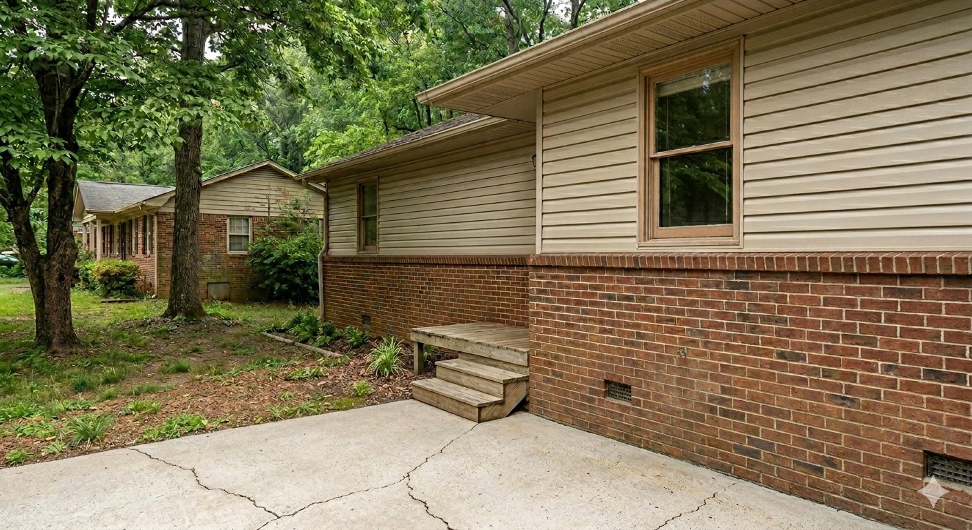 After soft washing - house exterior