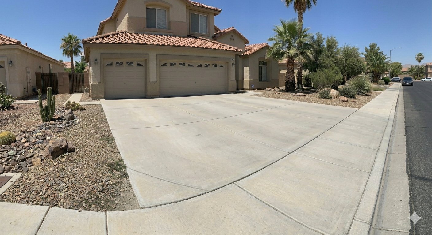 After pressure washing - driveway