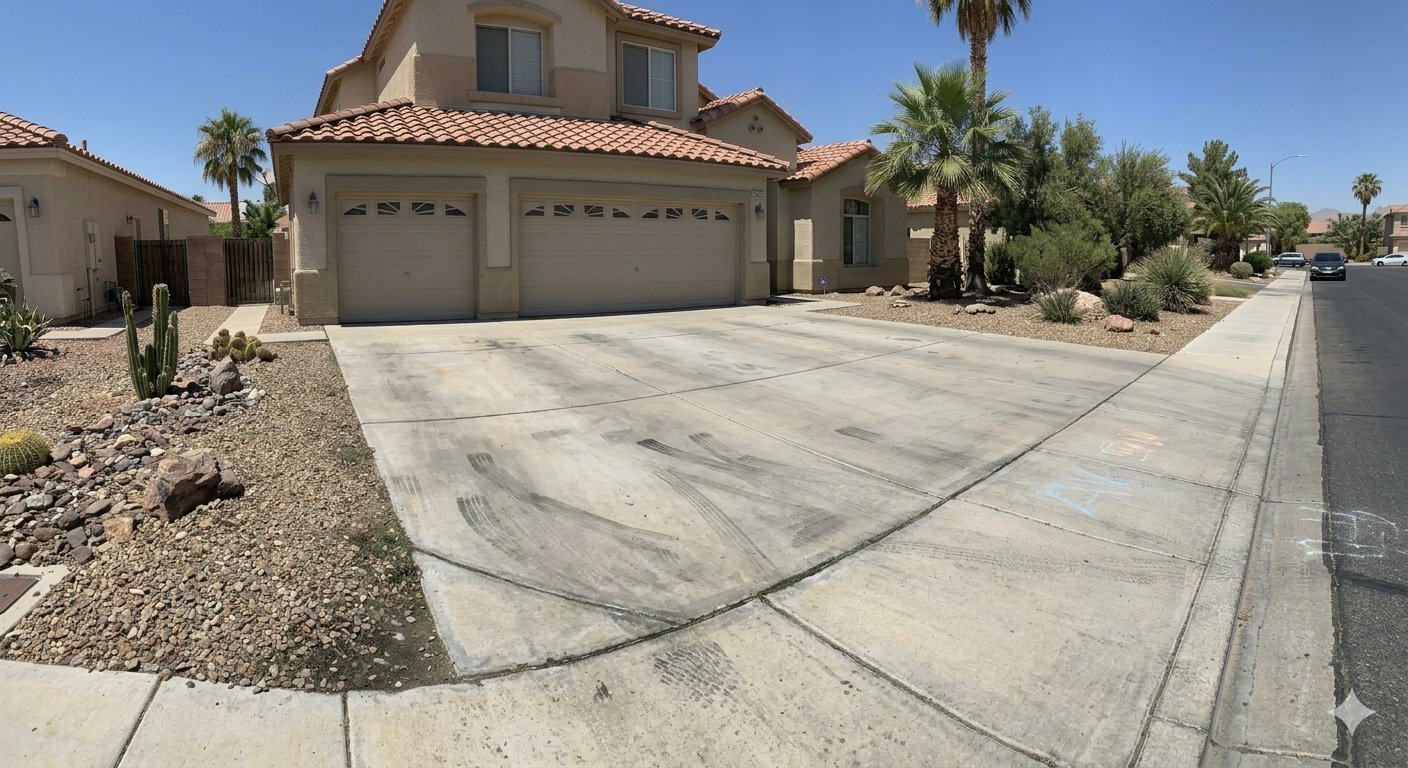 Before pressure washing - driveway