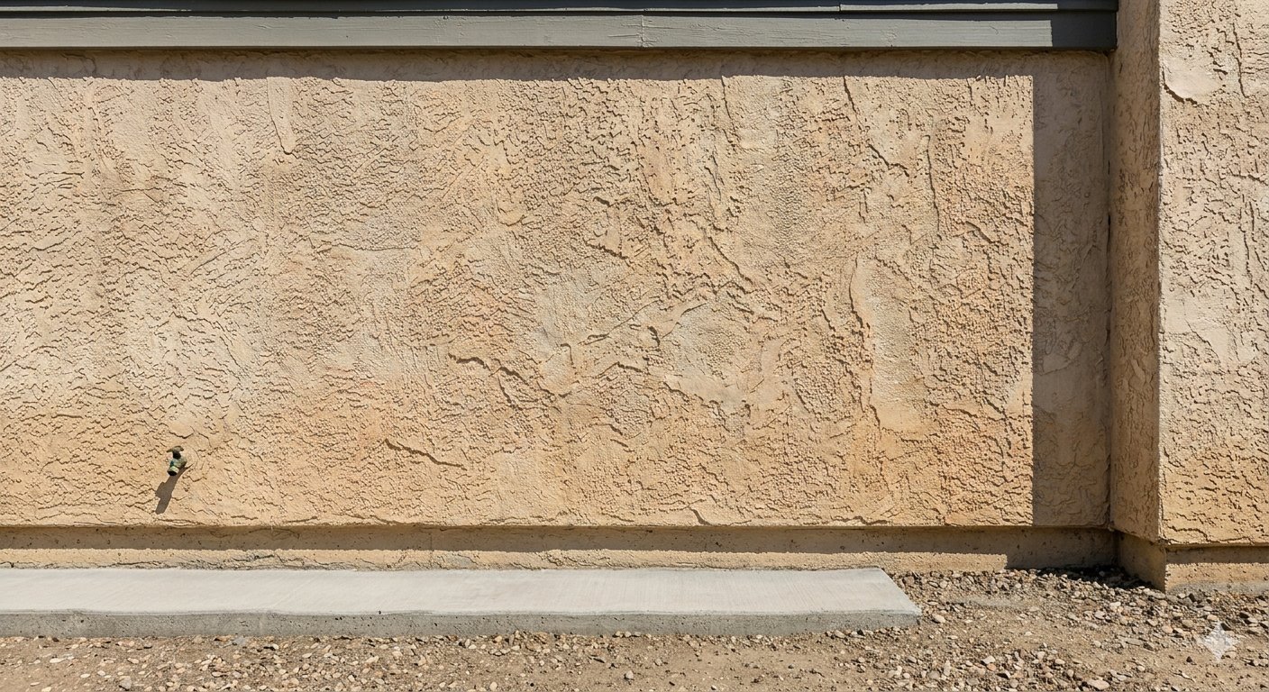 After soft washing - stucco wall